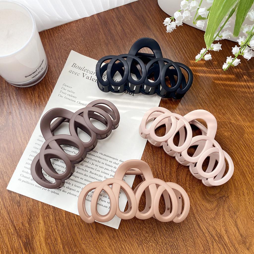 Matná Dutá Spona do Vlasů Mašle Sponka do Vlasů Krab Elegantní Sponka do Vlasů Ženy Barretta Pevná Čelenka Jednoduché Módní Vlasové Doplňky