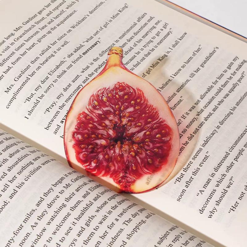 Acrylic Grape Tomato Apple Bookmark – Cute, Transparent, High-End Student Gift and Reading Marker
