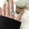 Panjbj   Copper Wide Smooth Ring For Women Girl Irregular Simple Fashion Adjustable Jewelry Gift Dropshipping