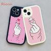 For Iphone 14 Fingertip Love Phone Case for Iphone 14 13 11 12 Pro MAX 13 12 MiNi 7 8 14 Plus X XS XR Lambskin Protective Covers