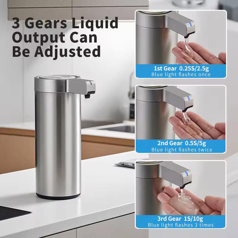 270ML Kitchen Soap Machine Automatic Sensor Out of Hand Sanitizer Smart Electric Body Wash Soap Dispenser 304 Stainless Steel