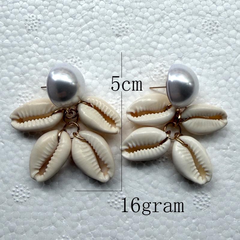 Gold-Plated Shell Conch Earrings - Natural Beach Style Dangles
