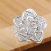 925 Sterling Silver Wedding Jewelry Flower Adjustable Ring