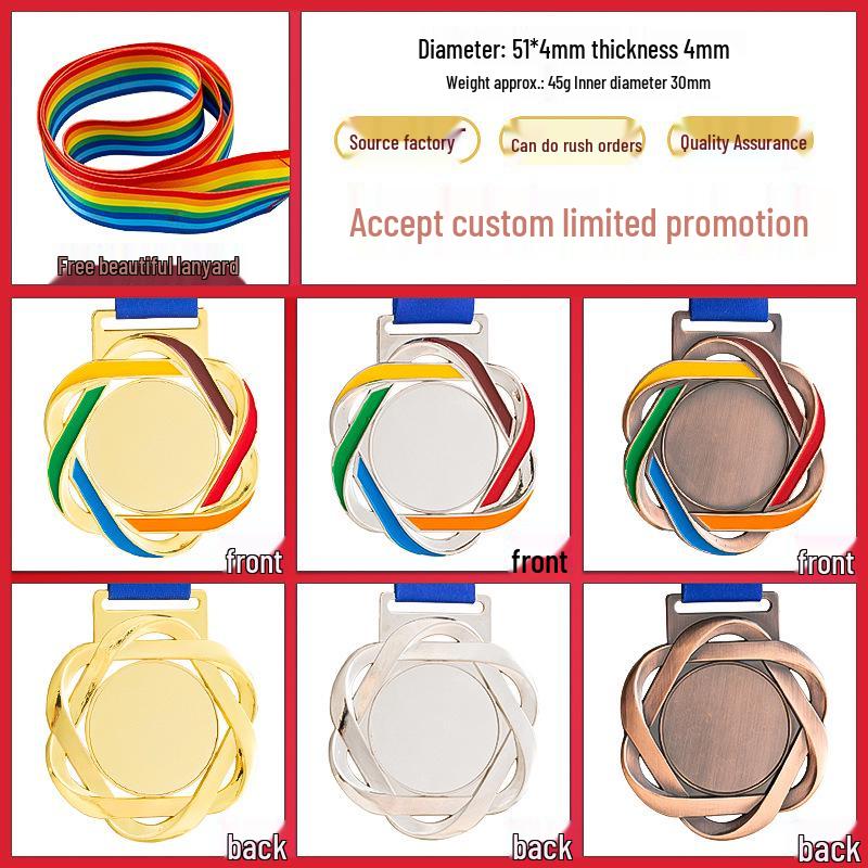 Custom Gold, Silver & Bronze Metal Medals for Sports Meeting & Marathon Commemoration