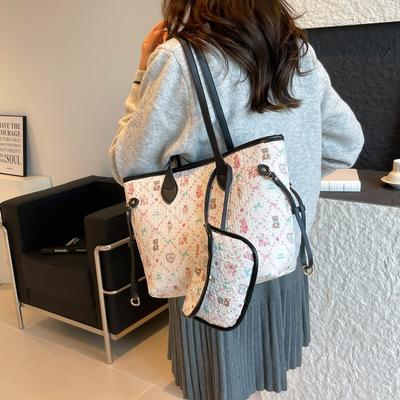 Cute and Sweet Printed Puppy Bear Big Bag Summer New Large Capacity Casual Portable Shoulder Bag Crossbody