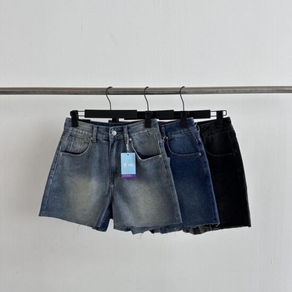 C S In The Room Ykk Zipper Cut Off Denim ShortS 3Color 5Size