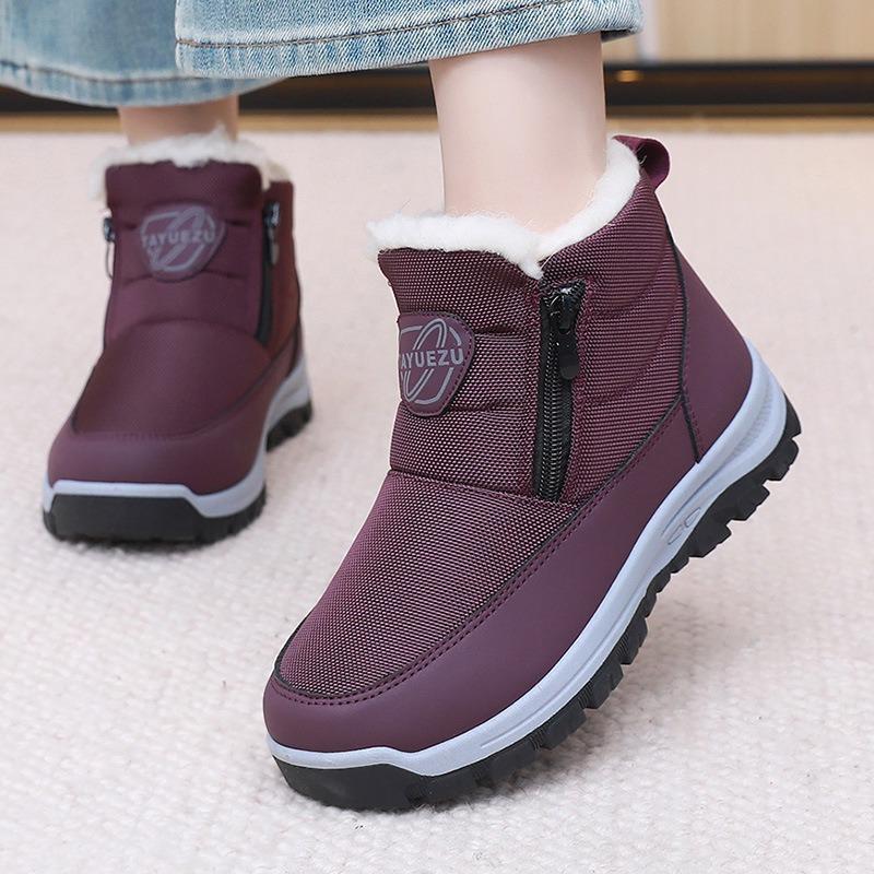 Women S Winter Mid Calf Fleece Lined Snow Boots Side Zipper Waterproof Comfortable