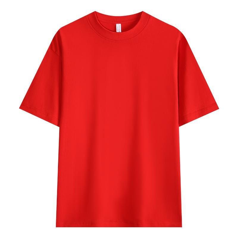 Summer Solid Color Heavy Cotton Short Sleeved Unisexs And Unisexs Tshirt White New Loose And Versatile