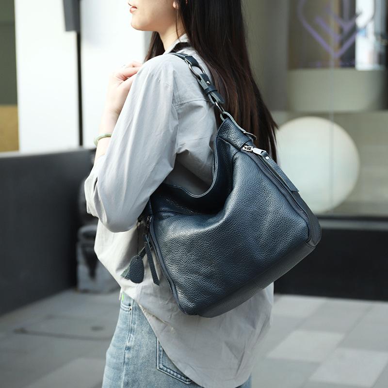 Everything Women Bag Middle-aged Mother Bag Single Shoulder Crossbody Bag Soft Leather Backpack Patchwork
