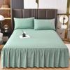 3Pcs Skin Friendly Bed Skirts Full Set Thick Raised Lace Bed Sheets Non Slip Covers for Tatami Mats
