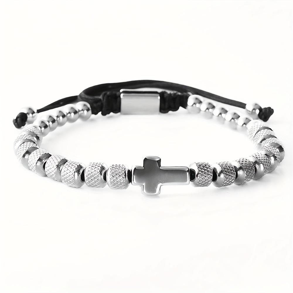 

European and American Fashion Stainless Steel Cross Woven Bracelet - Simple and Versatile Jewelry