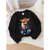 European sizes Kids' round-neck hoodie - Cute Highland Cow with Flowers , Sportswear And Casual Wear, Soft And Comfortable