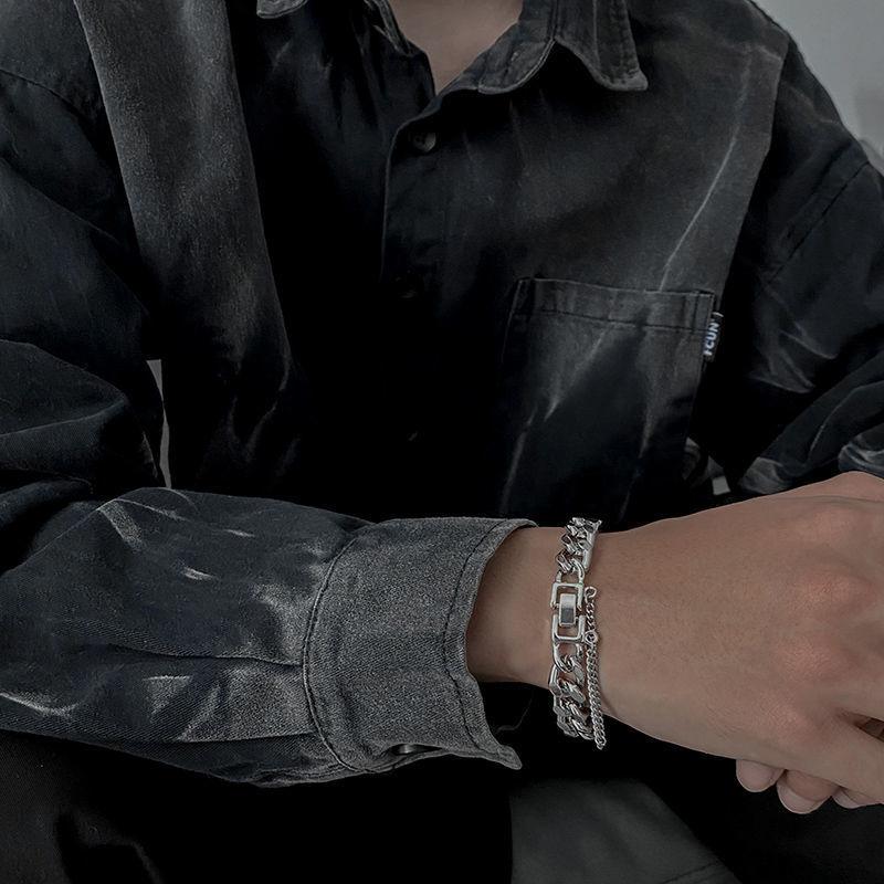 Alloy Personalized Hip-Hop Bracelet Men'S And Women'S Metal Chain Simple Atmosphere Versatile Jewelry