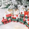 Wooden Christmas Train Ornament Plastic Mini Christmas Train Toys Festival Party Decoration Xmas Table Ornaments New Year Gifts