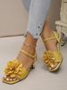 Fashion Open Toe Flower Sandals 2025 Buckle Shallow Fashion Sexy Women Sandals Summer Classic Elegant Dress Party Shoes High Heels