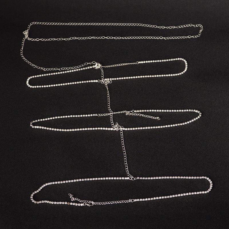 European & American Multi-Layer Rhinestone Thigh Chain and Anklet