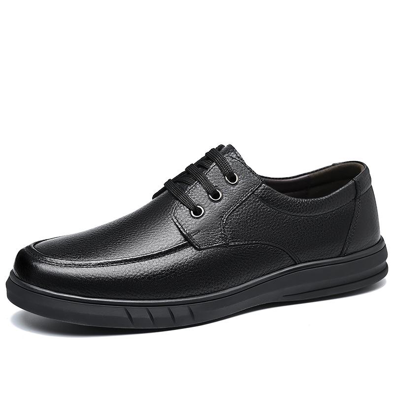 Men's leather shoes cowhide casual 2025 autumn soft sole middle-aged men's shoes elderly father shoes 2025