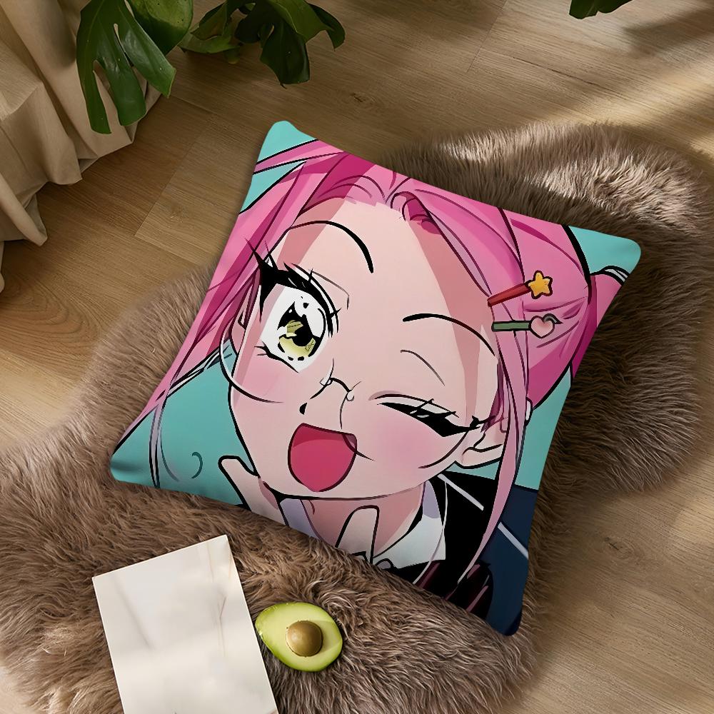 Alien Stage Mizi Anime Girl Pink cushion For Bedroom Car Coffee Shop Room Soft and Living Room Sofa Decorative Pillow Cover Case