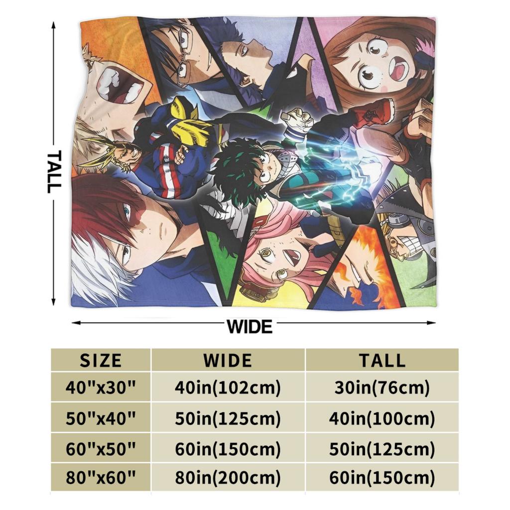 My Hero Academia Blanket Anime Wool Vintage Soft Throw Blankets for Home Autumn/Winter,