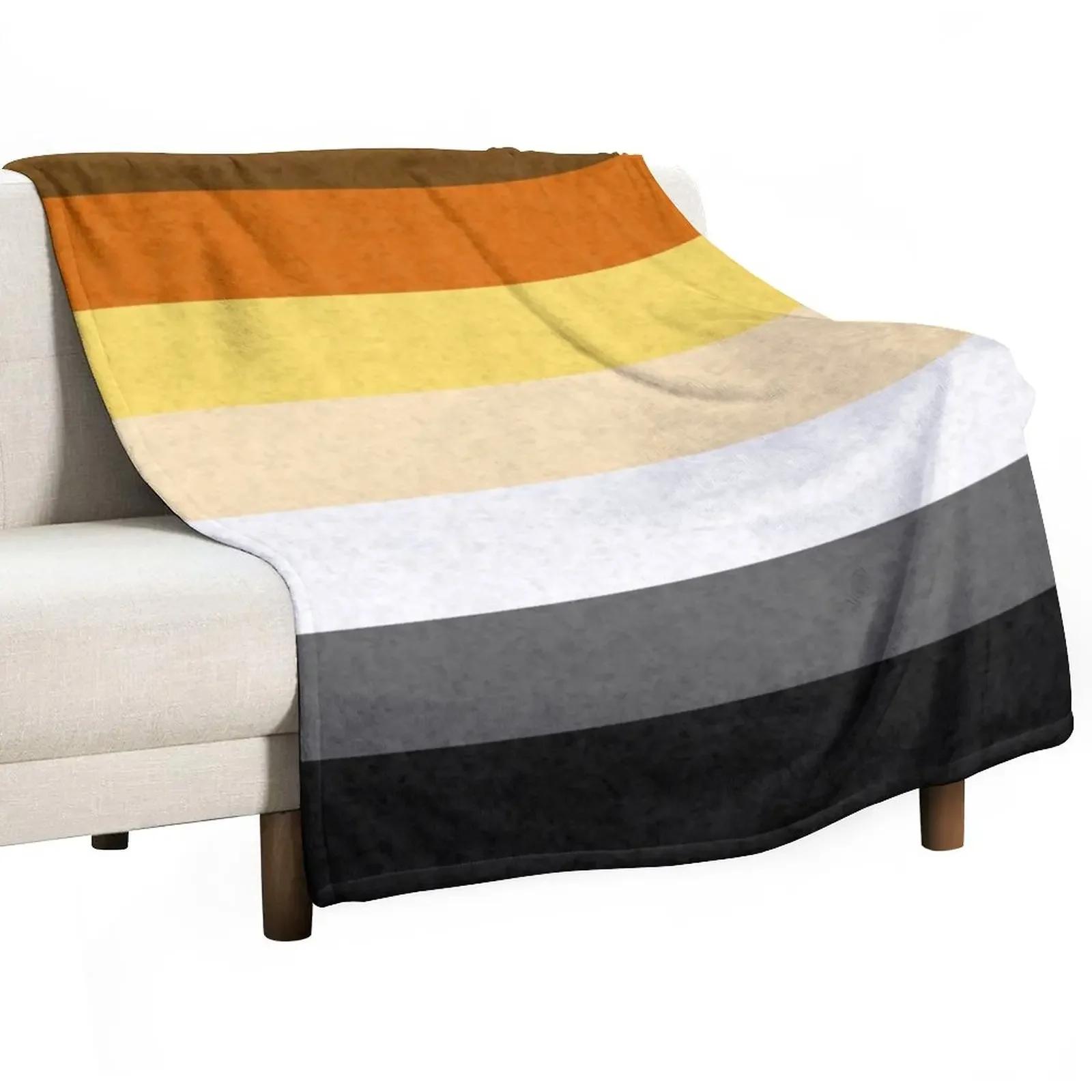 

Gay Bear Pride Flag ed Background Throw Blanket Vintage Blanket valentine gift ideas Flannel Blanket# 75X95CM сірий колір