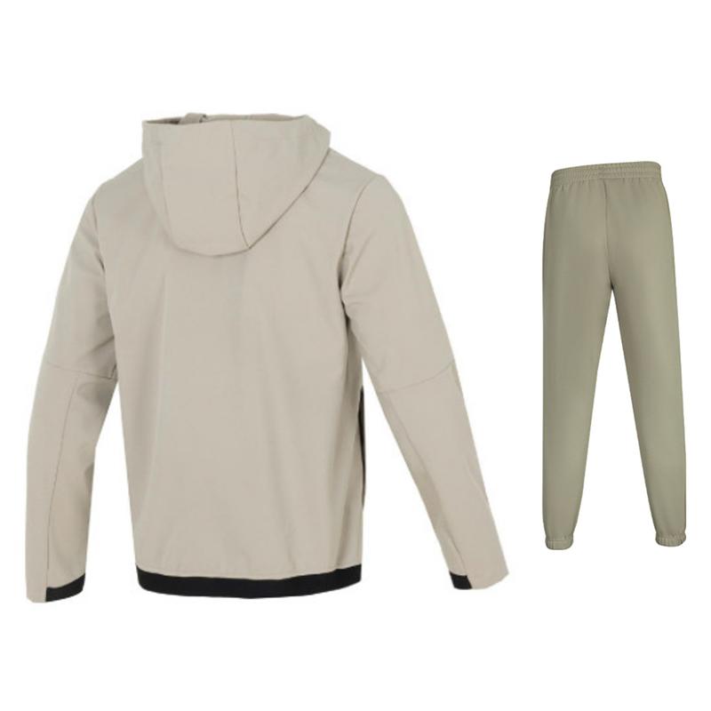 Under Armour Solid Color Logo Fleece Jacket Comfortable Knitted Long Pants Casual Sports Suit Men suit Brown 24600408-203+24600705-203