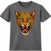 Snarling Leopard Face Fierce Big Cat Wildlife Jungle Animal Graphic T-Shirt.