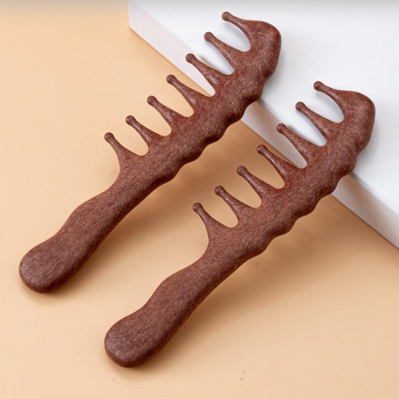 1Pcs Plastic Imitation Wood Hair Combs Massager Long Wide Tooth Detangle Comb Hair Care Household Gift