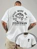 Unisexs Christian Fishing TShirt with Jesus Made Me a FisherUnisex Mark 117 Bible Verse White Cross Fish Print Breathable Loo