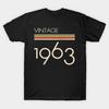 Men Black Print T-shirt Vintage Classic 1963 No-Cut Transfer Paper Print Cotton Tshirt