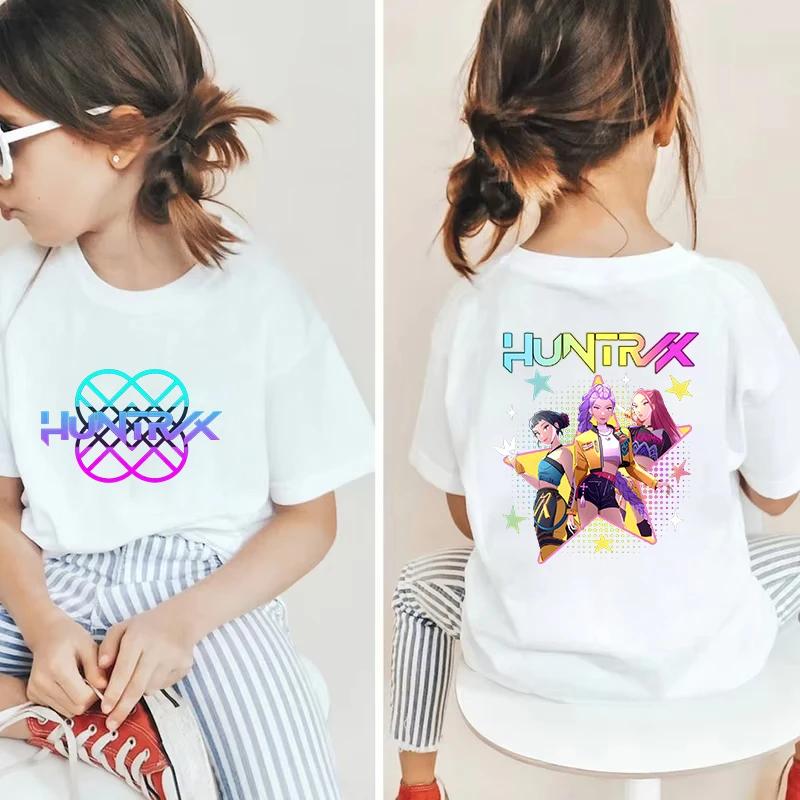 Kids T-Shirt Kpop Demon Hunter Graphic Tops Harajuku Korean Boys Girls Streetwear Short Sleeve Tees Children Clothing