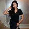 Womens Slim Fit V-Neck T-Shirt Solid Color Lace Trim Short Sleeve Top 2026