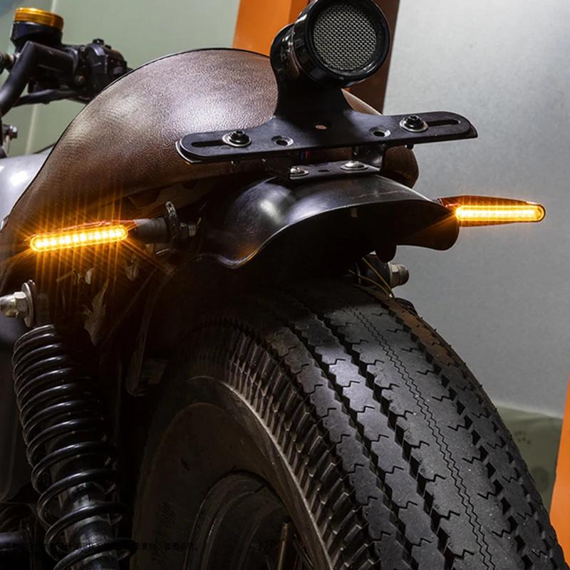 Motorcycle LED Turn Signals Light Amber Flasher Flowing Water Built Relay 12LED Turn Signal Lamp Motorcycle Flashing Lights