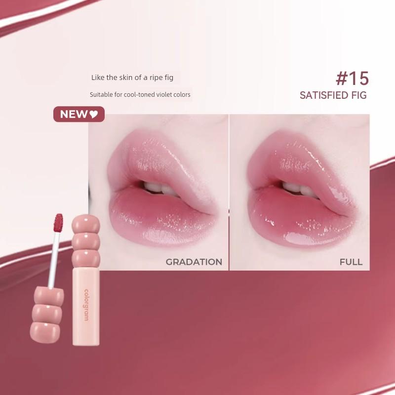 Korean Colorgram Candy Plum Glossy Lip Glaze Mirror-Like Nude Moisturizing Transparent Lip Oil Temporary