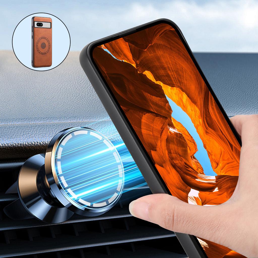 DENIOR D14 For Google Pixel 7a Magnetic Case 2 In 1 Detachable Card Bag PU+PC+TPU Phone Cover