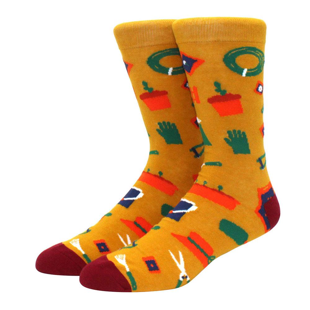 Herr Kammade Bomullsstrumpor Roliga Glad Novelty Långa Crew Strumpor Astronaut Djur Romb Galet Roliga Funky Skateboard Strumpor Färgglada