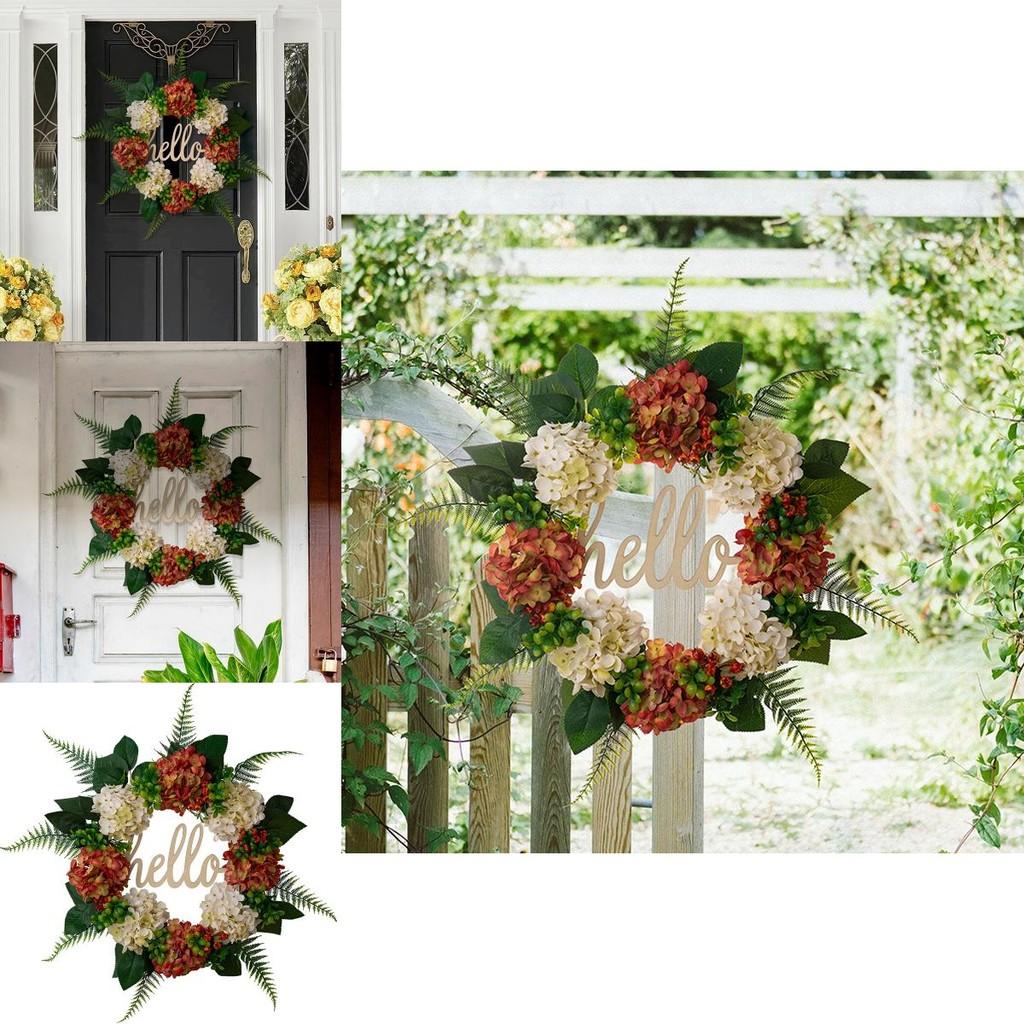 Summer Floral Wreath With Hydrangea And Pomegranate Design For Home Decor