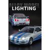 1/18 Nissan GTR R34 Skyline Supersportwagen Legierung Metall Diecast Modellauto Ton und Licht Kinderspielzeugauto Mikrofahrzeug Junge Geburtstag