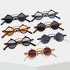 SHAUNA Retro Nieten Kleine Runde Punk Doppellagige Muschel Sonnenbrille UV400