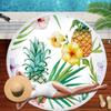 Tropical Fruit Pineapple Beach Towel Microfiber Floral Bath Shower Towels Round Beach Blanket Summer Swimming Shawl Yoga Mat
