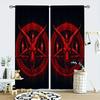 2er Set Gotische Verdunkelungsvorhänge  Satanisches Pentagramm & Roter Ziegenkopf  Lichtfilternd für Schlafzimmer  Wohnzimmer & Büro  Dunkler Dekorationsstil