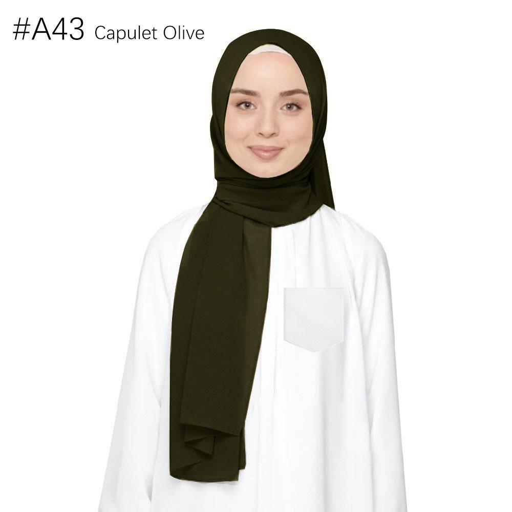 

Высококачественный этнический жемчужный шифоновый платок и шаль 75x180 cm