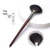 Soft Bristle Fan-Shaped Stippling Brush for Highlighter, Contour, and Blush