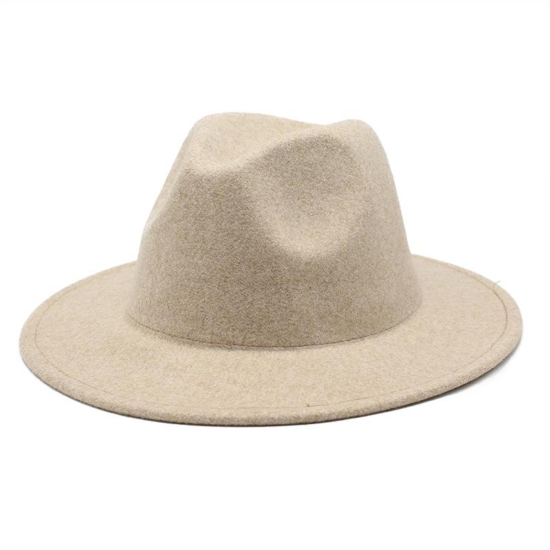 High-Quality Woolen Top Hat Women'S British Retro Rolled-Brimmed Jazz Hat Men'S Casual Felt Hat Top Hat Lmn431