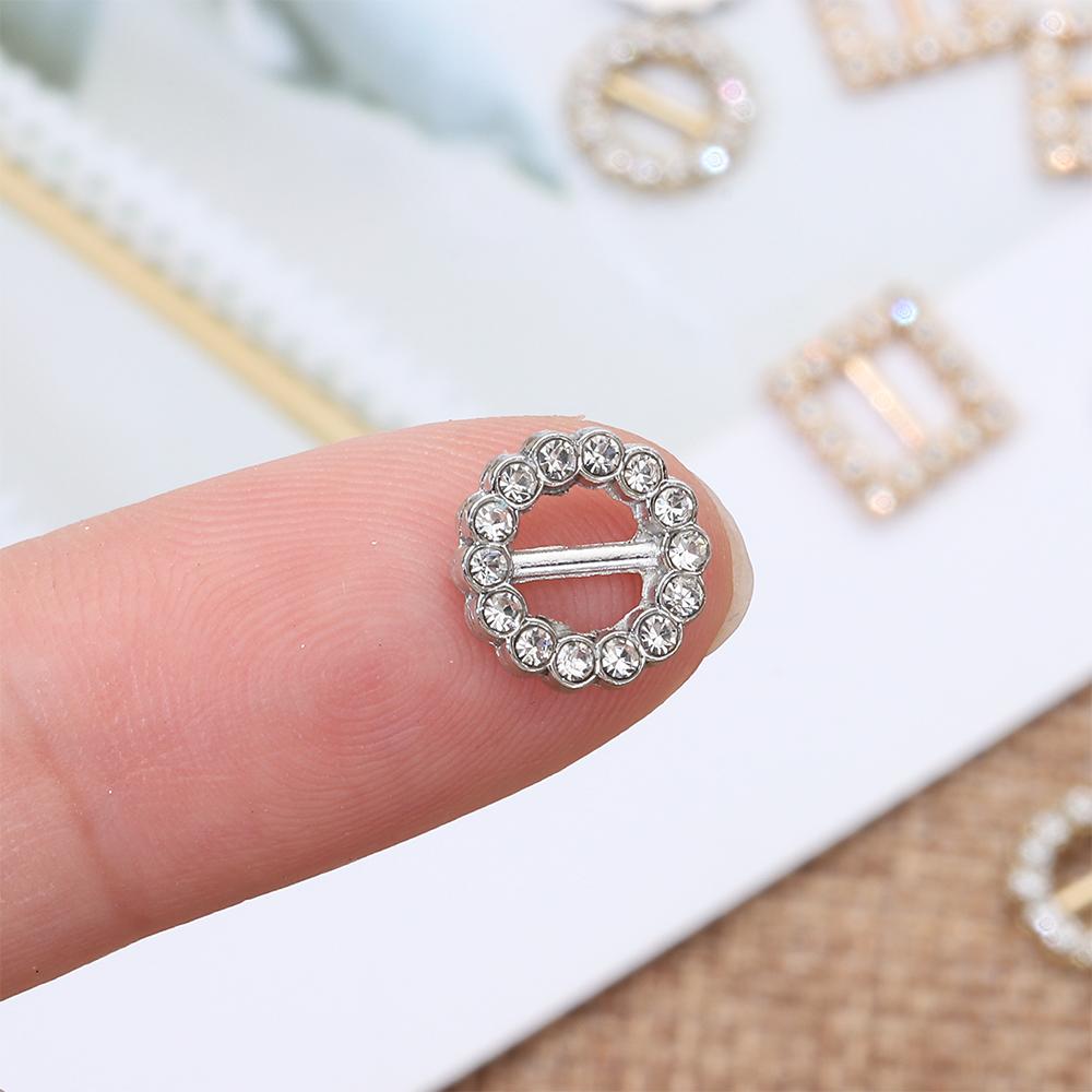 10Pcs 5MM Tri-glide Diamond Buckle Round/Square Belt Buttons Mini Ultra-small Diy Dolls Buckles Stuffed Toys Doll Bags Accessory