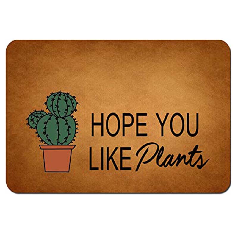 

Funny Flannel Doormat Hope You Like Plants Door Mat Non Slip Backing Indoor Outdoor Rug
