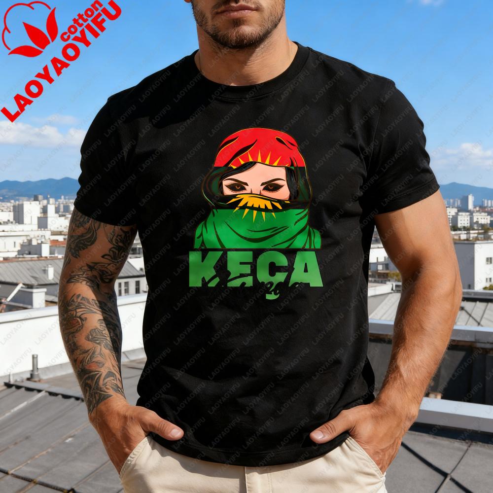 

KEÇA Kurda Graphic Printed Tshirt Kurdistan Flag Creative Design Women Tshirt Patriotism Gift Shirt Daily Life Cotton Unisex Tops S