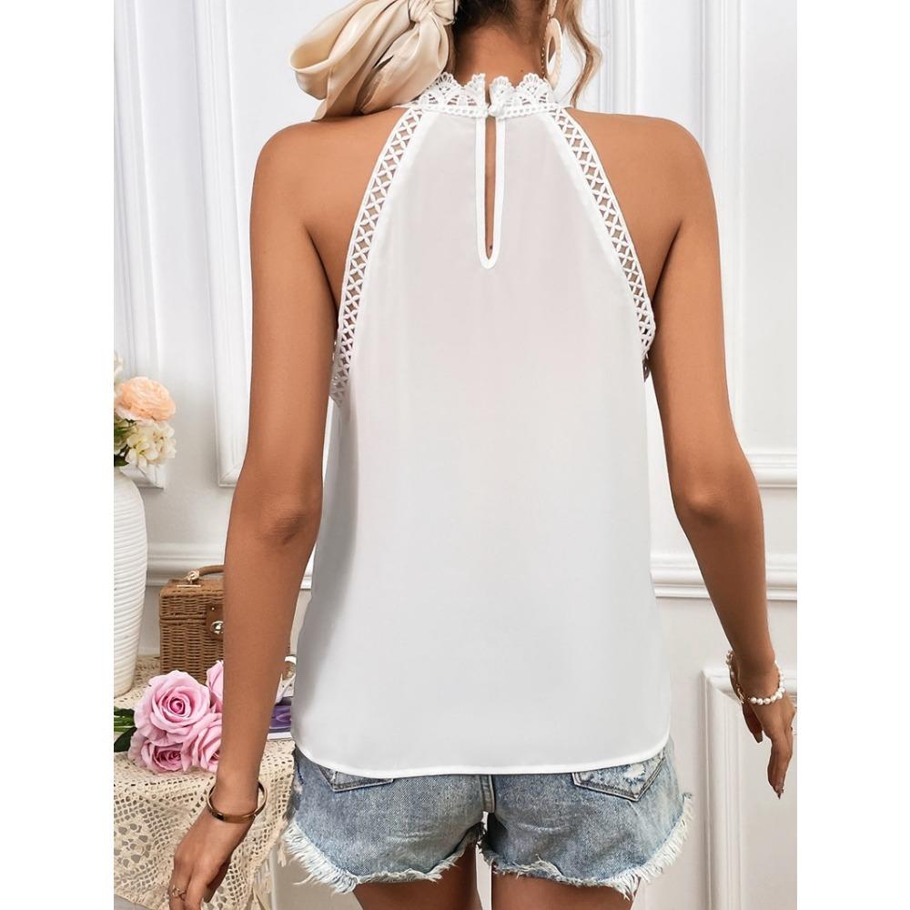 IHUASU Women's Summer Fashion Hollow Lace Gas Vest Top Women