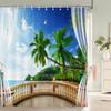 Outside The Window Seaside Scenic Beach Shower Curtains Bathroom Curtain Frabic Waterproof Bath Curtains For Bathroom 180X180Cm