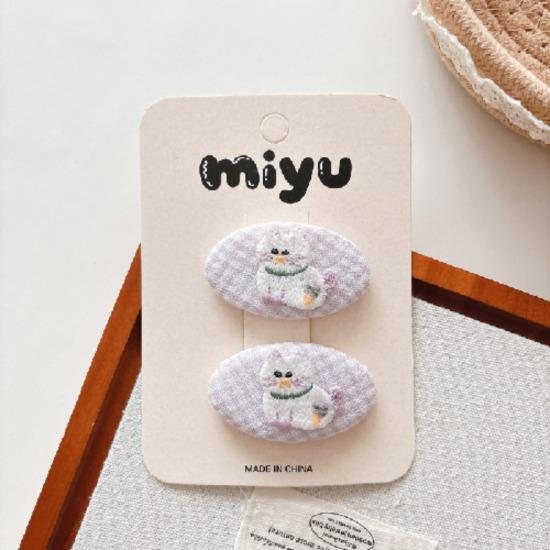 Autumn New Style Fabric Polka Dot Color Bow Bb Clip Simple and Versatile Children Do Not Hurt Their Hair Side Bye Bye Clip