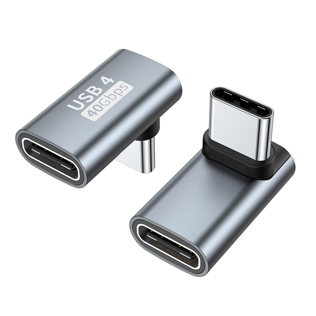 90 Degree Type C Female to USB C Male Adapter Converter Extender 40Gbps Data Sync 100W Charging Adapter for Laptop Phone